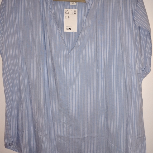H&M Tops - Blue Striped Women's Blouse